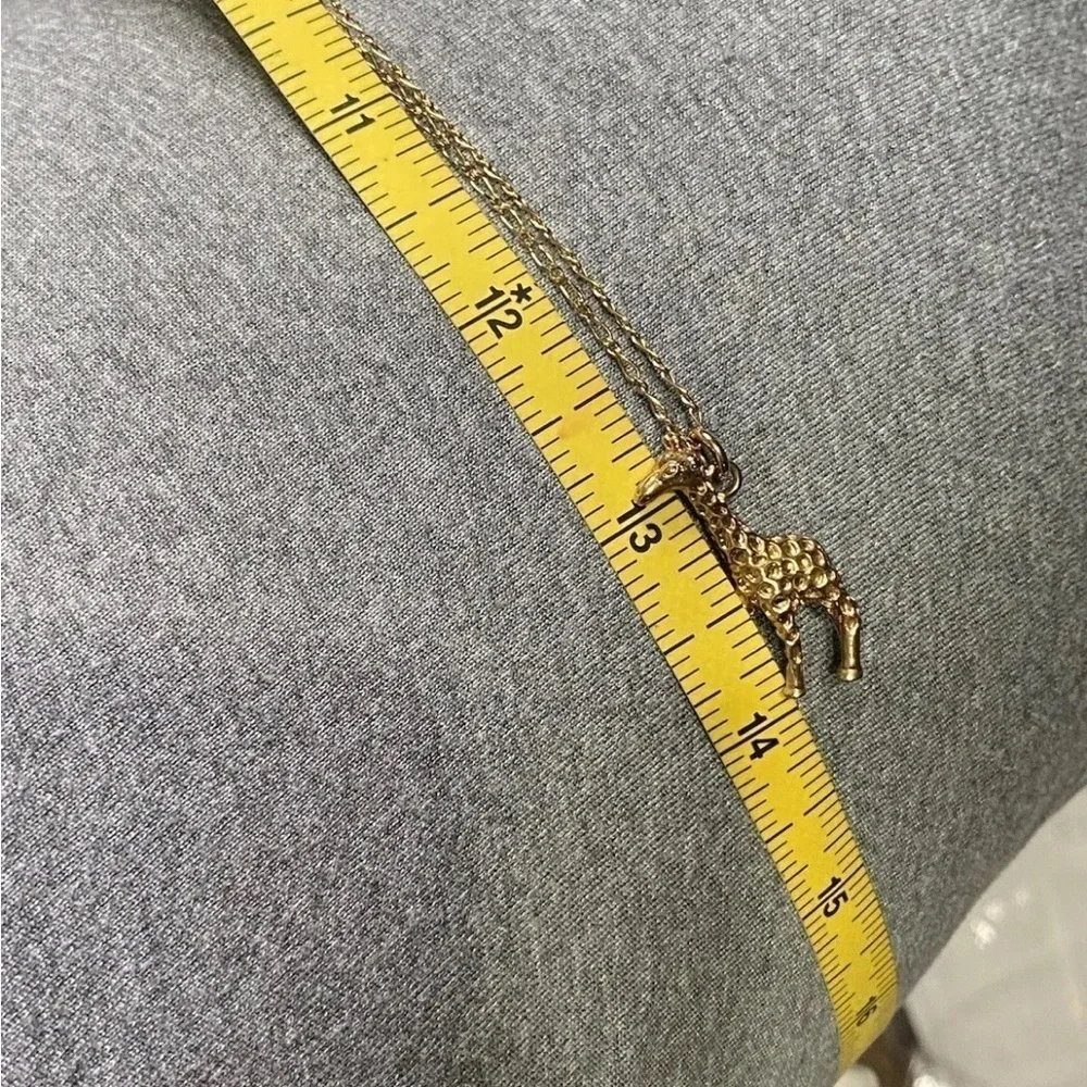 J. CREW Gold Tone Giraffe Animal Pendant Necklace 28